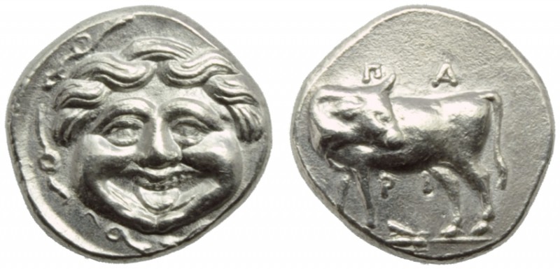 Mysia, Parion, Hemidrachm, 4th century BC; AR (g 2,53; mm 14; h 12); Gorgoneion,...
