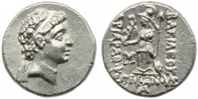 Kings of Cappadocia, Ariarathes VIII (100-95), Drachm, c. 100-95 BC; AR (g 4,19; mm 16; h 12); Diademed head r., Rv. BAΣIΛEΩΣ APIAPAΘOV EΠIΦANOY, Athe...