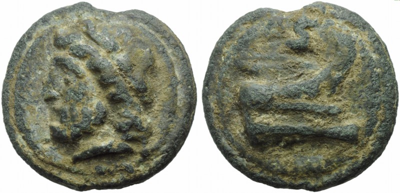 Anonymous, Cast Semis, Rome, c. 225-217 BC; AE (g 133,42; mm 51; h 12); Laureate...