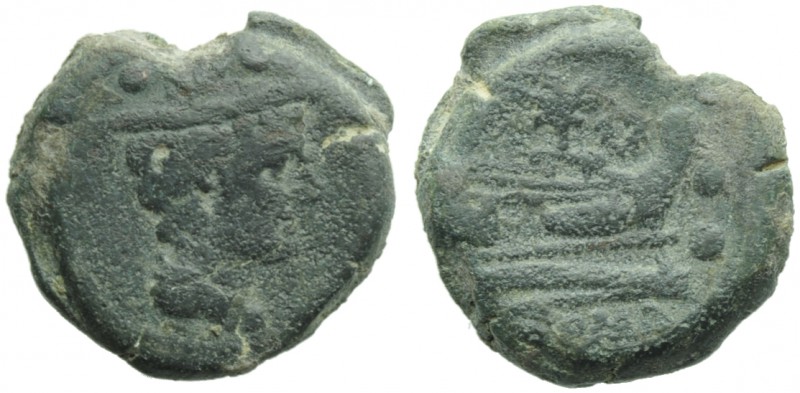 Anonymous (Bird and TOD series), Sextans, Rome, 189-180 BC; AE (g 7,02; mm 19; h...