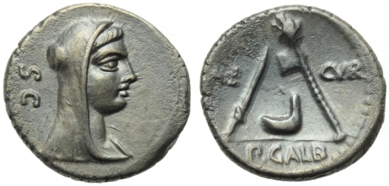 P. Sulpicius Galba, Denarius, Rome, 69 BC; AR (g 3,78; mm 18; h 5); Head of Vest...