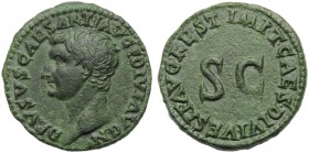 Drusus Minor (Titus, 79-81), As, Rome, AD 80-81; AE (g 9,20; mm 26; h 6); DRVSVS CAESAR TI AVG F DIVI AVG N, bare head l., Rv. IMP T CAES DIVI VESP F ...