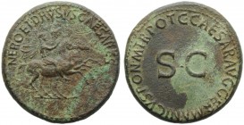 Nero and Drusus Caesares (Gaius, 37-41), Dupondius, Rome, AD 37-38; AE (g 16,31; mm 29; h 6); NERO ET DRVSVS CAESARES, Nero and Drusus caesares riding...