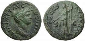 Julia (Titus, 79-81), Dupondius, Rome, AD 80-81; AE (g 13,19; mm 27; h 6); IVLIA IMP T AVG - F AVGVSTA, draped bust r., hair piled high in front and c...