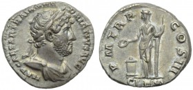 Hadrian (117-138), Denarius, Rome, AD 119-122; AR (g 3,49; mm 18; h 7); IMP CAESAR TRAIAN HA - DRIANVS AVG, laureate, draped and cuirassed bust r., Rv...