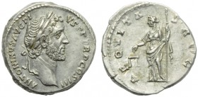 Antoninus Pius (138-161), Denarius, Rome, AD 140-143; AR (g 3,65; mm 23; h 6); ANTONINVS AVG PI - VS P P TR P COS III, laureate head r., Rv. AEQVITA -...