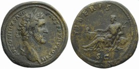 Antoninus Pius (138-161), Sestertius, Rome, AD 140-144; AE (g 29,91; mm 35; h 12); ANTONINVS AVG - PIVS P P TR P COS III, laureate head r., Rv. TIBERI...