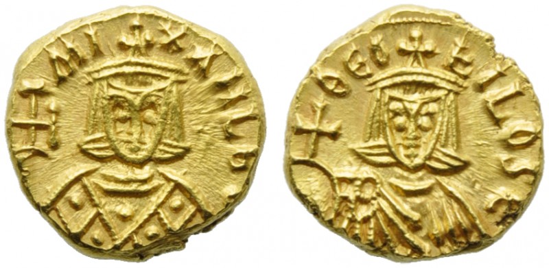 Michael II with Theophilus (820-829), Solidus, Syracuse, AD 821-829; AV (g 3,92;...