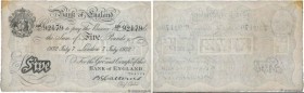 Country : ENGLAND 
Face Value : 5 Pounds 
Date : 07 juillet 1932 
Period/Province/Bank : Bank of England 
Catalogue reference : P.328a 
Alphabet - sig...