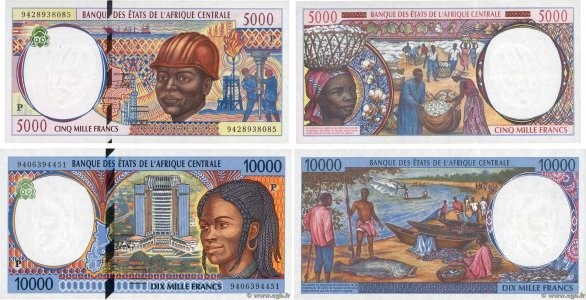Country : CENTRAL AFRICAN STATES 
Face Value : 5000 et 10000 Francs Lot 
Date : ...