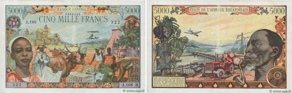 Country : EQUATORIAL AFRICAN STATES (FRENCH) 
Face Value : 5000 Francs 
Date : (...