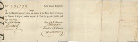 Country : FRANCE 
Face Value : 100 Livres Tournois typographié 
Date : 01 janvier 1720 
Period/Province/Bank : Banque de Law 
Catalogue reference : Do...