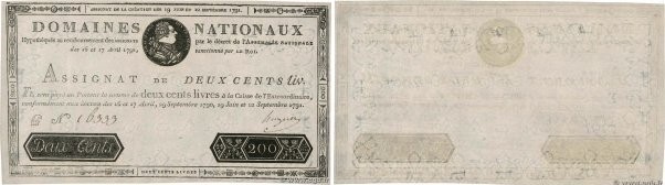 Country : FRANCE 
Face Value : 200 Livres Faux 
Date : 12 septembre 1791 
Period...
