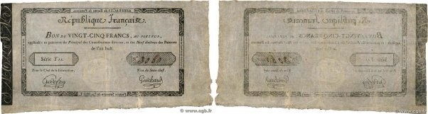 Country : FRANCE 
Face Value : 25 Francs 
Date : 1799 
Period/Province/Bank : As...