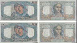 Country : FRANCE 
Face Value : 1000 Francs MINERVE ET HERCULE Consécutifs 
Date : 03 octobre 1946 
Period/Province/Bank : Banque de France, XXe siècle...