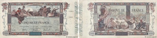 Country : FRANCE 
Face Value : 5000 Francs FLAMENG 
Date : 24 janvier 1918 
Peri...