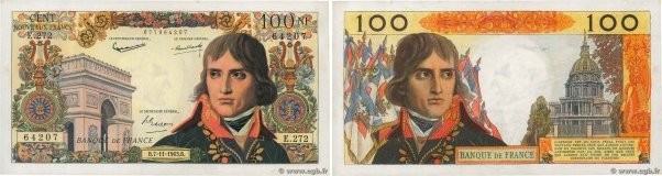 Country : FRANCE 
Face Value : 100 Nouveaux Francs BONAPARTE 
Date : 07 novembre...