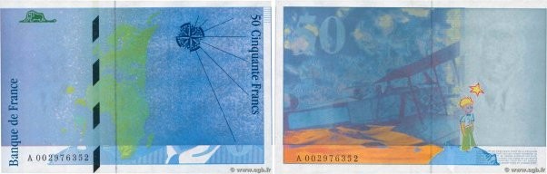 Country : FRANCE 
Face Value : 50 Francs SAINT-EXUPÉRY Fauté 
Date : 1992 
Perio...