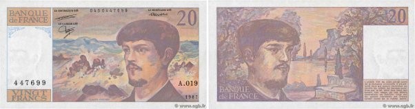 Country : FRANCE 
Face Value : 20 Francs DEBUSSY 
Date : 1987 
Period/Province/B...