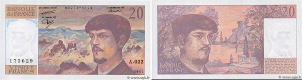 Country : FRANCE 
Face Value : 20 Francs DEBUSSY 
Date : 1987 
Period/Province/B...