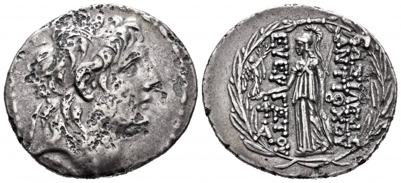 Imperio Seleucida. Antioco VII. Tetradracma. 138-129 d.C. (Gc-7092). Rev.: Atene...