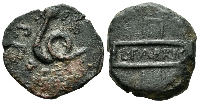 Cartagonova. Semis. 50-30 a.C. Cartagena (Murcia). (Abh-569). (Acip-2525). (C-1)...