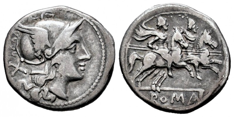 Anónima. Denario. 206-200 a.C. Sur de Italia. (Ffc-7). (Craw-44/5). (Cal-1). Ag....