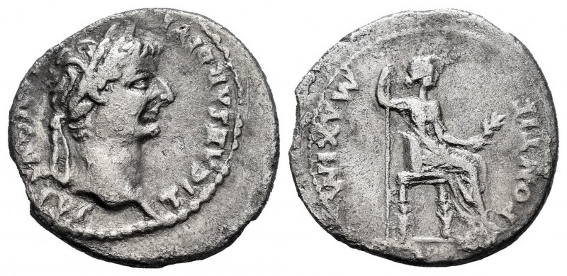 Tiberio. Denario. 36-37 d.C. Lugdunum. (Ric-30). Rev.: PONTIF MAXIM. Livia (como...