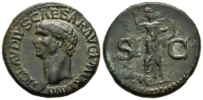 Claudio I. As. 41-42 d.C. Roma. (Spink-1861). (Ric-100). Rev.: SC. Minerva en pi...