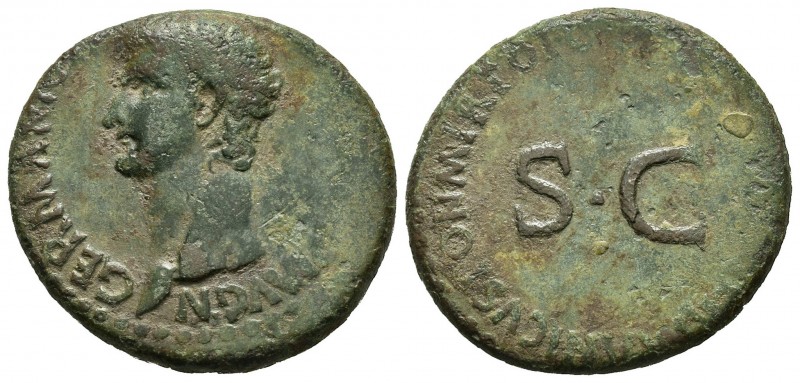 Germánico. As. 42 d.C. Roma. (Spink-1905 variante). (Ric-44). Ae. 11,38 g. Varia...