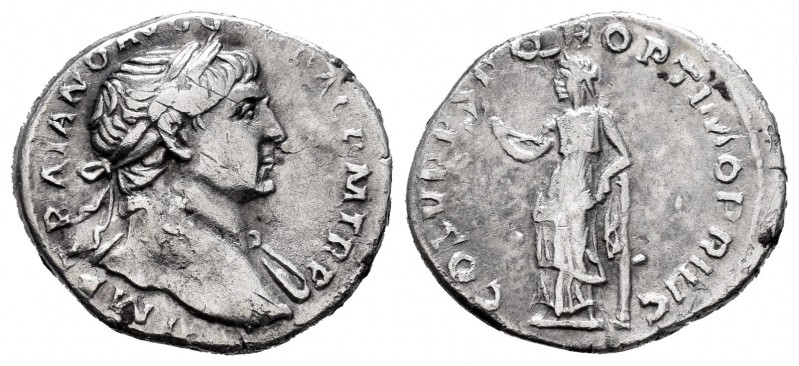 Trajano. Denario. 98-117 d.C. Roma. Rev.: COS V P P SPQR OPTIMO PRINC. Ag. 2,89 ...