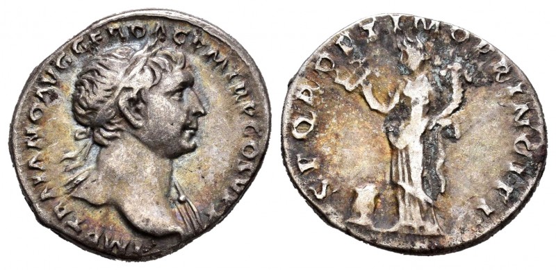 Trajano. Denario. 98-117 d.C. Roma. (Ric-174). Anv.: IMP TRAIANO AVG GER DAC P M...