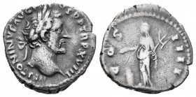 Antonino Pío. Denario. 152-153 d.C. Roma. (Spink-4065 variante). Ag. 2,97 g. MBC-. Est...35,00. English: Antoninus Pius. Denario. 152-153 d.C. Rome. (...
