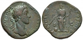 Cómodo. Sestercio. 181 d.C. Roma. (Spink-5794). (Ric-312). Ae. 24,50 g. BC+. Est...60,00. English: Commodus. Sestercio. 181 d.C. Rome. (Spink-5794). (...