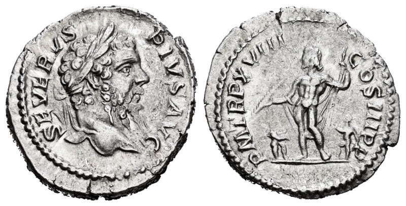 Septimio Severo. Denario. 193-211 d.C. Roma. Rev.: P M TR P XVIII COS III P P. A...