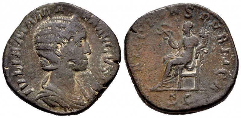 Julia Mamea. Sestercio. 228 d.C. Roma. (Spink-8228). (Ric-676). Ae. 19,18 g. BC+...