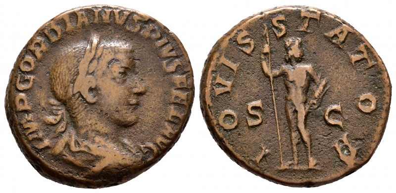 Gordiano III. Sestercio. 241 d.C. Roma. (Spink-8711). Rev.: IOVIS STATOR SC. Júp...