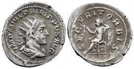 Filipo I. Antoniniano. 244-245 d.C. Roma. (Spink-8966). (Ric-48b). (Seaby-215). Rev.: SECVRIT ORBIS . Ag. 4,78 g. MBC. Est...30,00. English: Philip I....