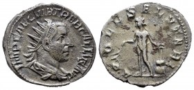 Treboniano Galo. Antoniniano. 251-253 d.C. Roma. (Ric-32). Rev.: APOLL SALVTARI. Apolo a izquierda con rama y apoyado en una lira. Ag. 3,18 g. MBC. Es...