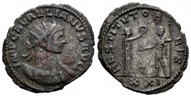 Aureliano. Antoniniano. 274-275 d.C. Antioquía. (Spink-no cita). (Ric-925). Rev.: RESTITVT ORBIS. Ag. 3,39 g. MBC. Est...18,00. English: Aurelian. Ant...