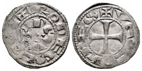 Corona de Aragón. Hugo I, II y II. Dinero. (1132-1196). Condado de Rodas. (Cru-154). Ve. 0,82 g. MBC+. Est...45,00. English: The Crown of Aragon. Hugo...