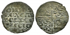 Reino de Castilla y León. Alfonso X (1252-1284). Dinero de seis líneas. Cruz. (Bautista-362). Ve. 0,74 g. Cruz en primer cuadrante. MBC/MBC-. Est...25...