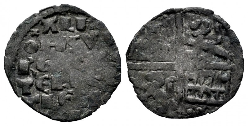 Reino de Castilla y León. Alfonso X (1252-1284). Dinero de seis líneas. (Bautist...