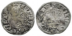 Reino de Castilla y León. Alfonso X (1252-1284). Novén. Burgos. (Bautista-394). Ve. 0,68 g. Con B bajo el castillo. BC+. Est...15,00. English: Kingdom...