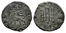 Reino de Castilla y León. Alfonso X (1252-1284). Óbolo. Toledo. (Bautista-412). Ve. 0,53 g. Con T bajo el castillo. MBC. Est...30,00. English: Kingdom...