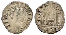 Reino de Castilla y León. Sancho IV (1284-1295). Cornado. Sevilla. (Bautista-432.2). Ve. 0,62 g. S en la puerta y estrella a los lados del vástago cen...