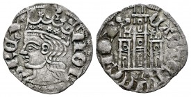 Reino de Castilla y León. Alfonso XI (1312-1350). Cornado. León. (Bautista-475.1). Ve. 0,78 g. Con L y estrellas sobre las torres y L bajo el castillo...
