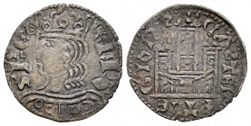 Reino de Castilla y León. Alfonso XI (1312-1350). Cornado. Toledo. (Bautista-478 variante). Ve. 0,69 g. T en la puerta y S invertidas. Muy rara. MBC+....