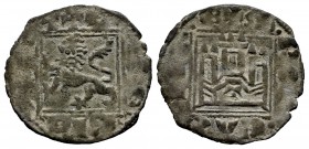 Reino de Castilla y León. Alfonso XI (1312-1350). Novén. Toledo. (Bautista-487). Ve. 0,77 g. Con T en la puerta del castillo. MBC. Est...15,00. Englis...