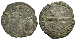 Reino de Castilla y León. Enrique II (1368-1379). Cruzado. (Bautista-648.1). Ve. 1,43 g. LEGI en el cuartelado del reverso. Escasa. BC/BC+. Est...50,0...